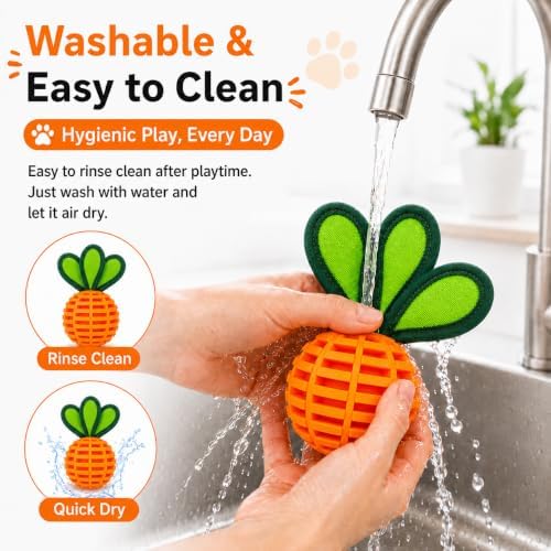 Dog Treat Dispensing Puzzle Toy with Squeaker – Interactive Chew Ball for Small & Medium Dogs, Mental Stimulation & Anxiety Relief (1)