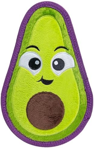 Outward Hound Tough Skinz Durable Chew Plush Squeaky Dog Toy, Avocado, 9"