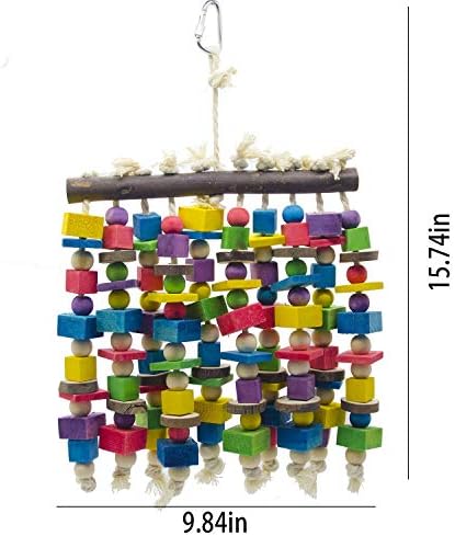 15.7"X9.8" Large Bird Parrot Chewing Toy-Natural Wooden Parrot Tearing Toys