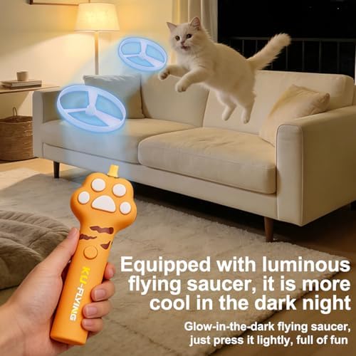 Rechargeable Flying Spinner Fetch Interactive Pet Toy with LED Lights