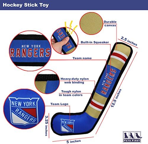 Pets First NHL New York Rangers Stick Toy for Dogs & Cats. Play Hockey with Your Pet with This Licensed Dog Tough Toy Reward!, 16 inches Long
