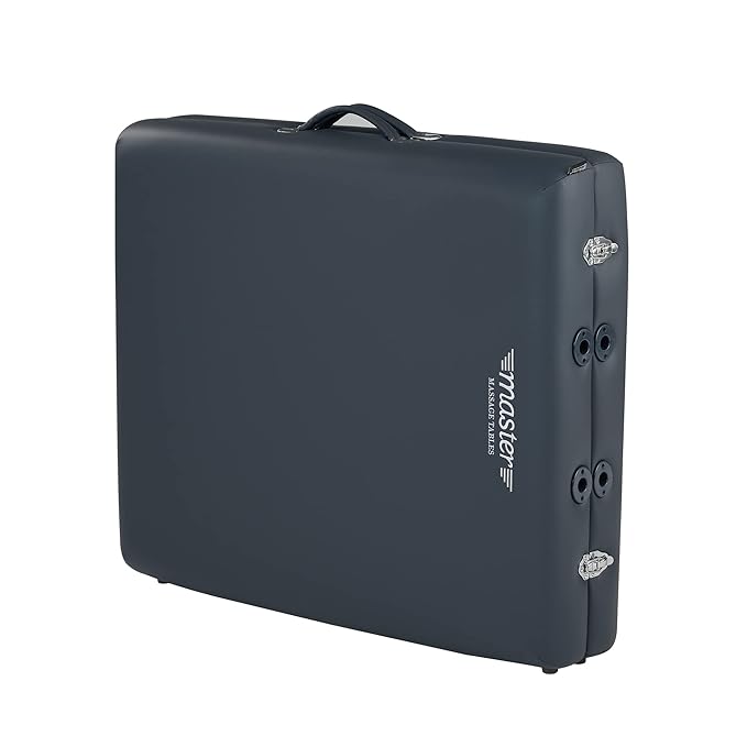 Master Massage Newport Royal Blue 30" Professional Portable Massage Table Package in Black with Ambient Lighting System