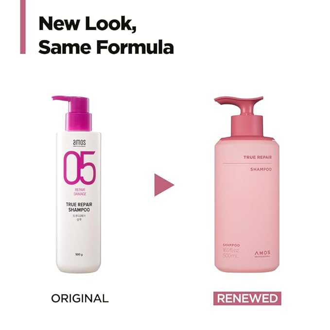 AMOS PROFESSIONAL True Repair Shampoo l Anti-Frizz & Smoothing Shampoo with Ceramide, For Dry & Damaged Hair, 16.9 fl. oz.