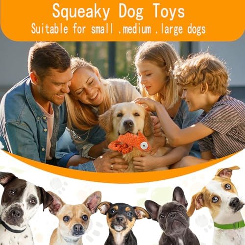 Bzonsmart Squeaky Dog Toys: Plush Soft Toys Dog Chew Toys for Puppy, Small, Medium, Large Dogs