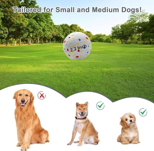 MEKAPLE Dog Toy Balls, 2.2 Inch Mini Durable Rubber Chewing Ball, Lightweight Interactive Fetch Ball for Small & Medium Dogs, Teeth Cleaning & Stress Relief Pet Toy 6 Pack