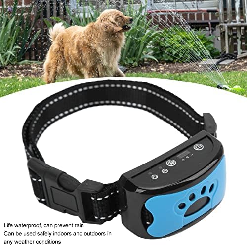Anti Dog Bark Collar, Dog Barking Collar, USB Rechargeable Vibration Intelligent Recognition Training Collar 7 Sensitivity (Sky Blue)