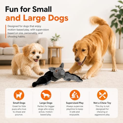 Flying Bat Dog Toy, Battery Operated Interactive Toy for Small Dogs (1PC)