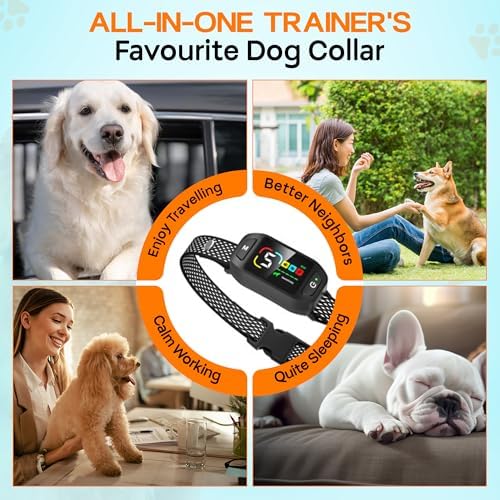 Bark Collar for Dogs with Clicker or Whistle – 300% Stronger Vibration, 5 Sensitivity Levels, 4 Training Modes, Fast Magnetic Charging | Waterproof, Adjustable – Train with Love, Not Pain