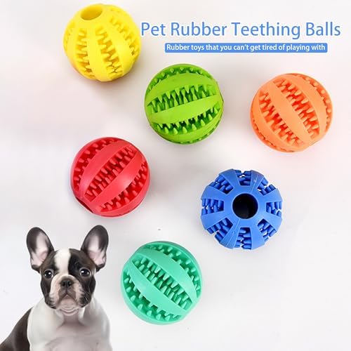 Interactive Dog Treat Ball Toys for Aggressive Chewers Teething Toys to Keeping Them Busy Dog Balls Food Treats Feeder Chew Ball for Small Medium Large Dogs (Calibre 1.8 in for Small Dog)