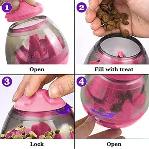 SunGrow Puppy, Small Dog Breeds, and Pocket Pet Treat Ball, Boredom Buster Ends Naughty Chewing and Bloat, Encourages Exercise, Interactive Puzzle Feeder Ideal for Rabbits, Rats, and Hamsters, 4.6”