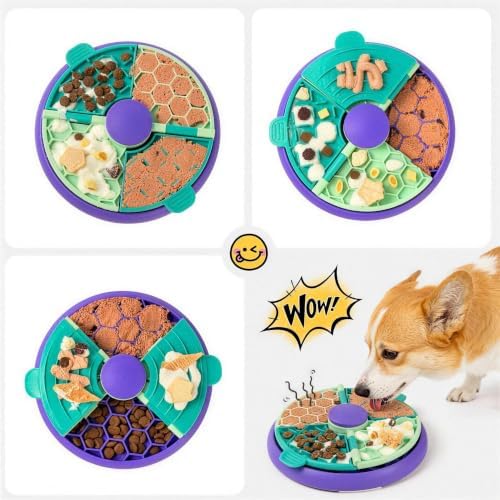 3-in-1 Slow Feeder Dog Bowl, Interactive Puzzle Feeder & Lick Mat