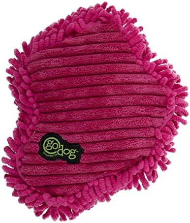 goDog PlayClean Germs Squeaky Plush Dog Toy with Odor-Eliminating Essential Oils, Chew Guard Technology - Pink, Small