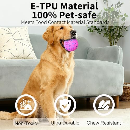 2-in-1 Interactive Dog Ball Toy for Aggressive Chewers, Automatic Moving & Bouncing E-TPU Dog Ball, 3 Modes Smart Pet Toy with Motion Sensor