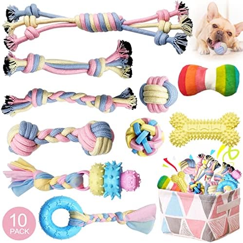 Puppy Chew Toys - Interactive Teething Dog Rope Toy & Balls for Small Dogs