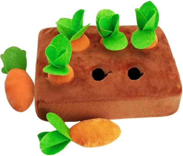 Ferret Foraging Toys Novelty Carrot Snuffle Mat Interactive Pet Treat Enrichment Toys for Small Animals Bunny Rabbit Chinchilla Guinea Pig Hamster (6Carrot)