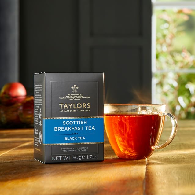 Taylors of Harrogate Black Tea Variety Pack, Individually Wrapped Bags, English Breakfast, Scottish Breakfast, Earl Grey 20 Count (Pack of 3), Caffeinated, Enjoy Hot or Iced, 60 Teabags