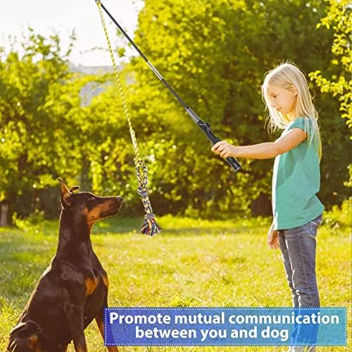 Flirt Pole for Dogs Interactive Chase Toy for Large Medium Small Puppy Dogs | For Chase and Tug of War, Dog Teaser Wand with Lure, Chewing Toy, for Outdoor Exercise & Training,Easy to Use,Carry, Sturdy