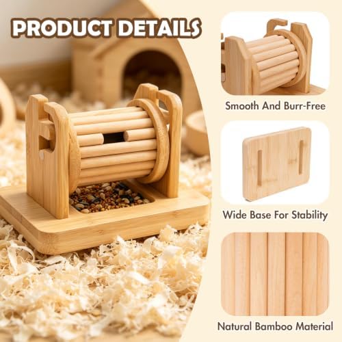 Wooden Hamster Foraging Toy, Interactive Hamster Feeding Toy
