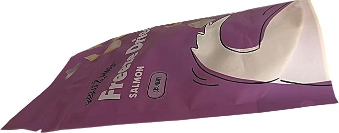 Wiggles & Wags Freeze Dried Salmon Crunchy Dog Treats. Plus Colors Vary Bone Shaped Dispenser & Dog Waste Roll. (1-4 oz) 113g Bag.