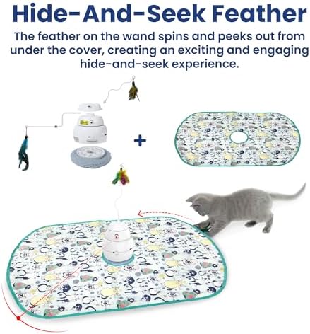 PAWSPIK Interactive 4-in-1 Laser Hide & Seek Rechargeable Automatic Cat Toy