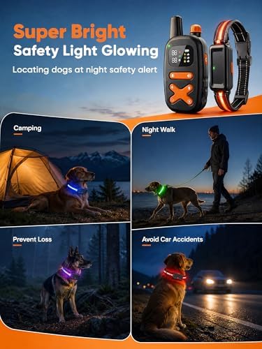 Dog Shock Collar with 3300FT Remote, IP68 Waterproof, 3 Training Modes