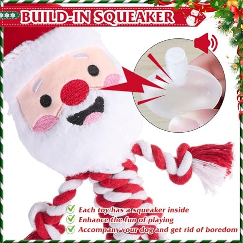 PUPTECK Christmas Dog Squeaky Chew Toys 3 Pack