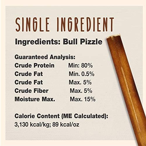 Cadet Bully Sticks for Small Dogs, All-Natural Beef Pizzle, Long-Lasting Rawhide Free Dog Treats for Aggressive Chewers, 4 Count (Pack of 4)
