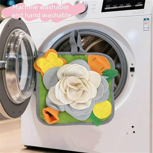 Rabbit Foraging Mat Snuffle Mat for Small Animals Rabbit Toy 11.81"x11.81" Rabbits Snuffle Mat Pets Interactive Feeding Matt Treat Dispenser for Bunny Guinea Pigs Ferrets Chinchillas (#B)