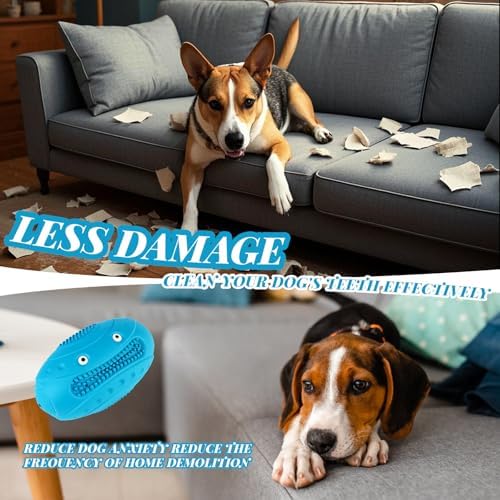 Indestructible Chew Toys for Aggressive Chewers - Durable, Squeaky, Large Toys for Big Dogs (Blue)