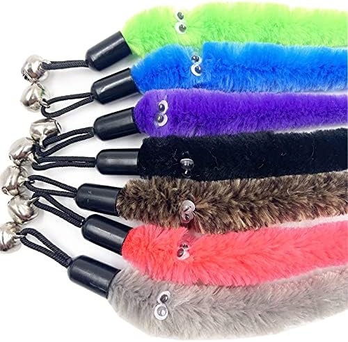 Cat Toy Worm Refills, 12 Pieces Interactive Cat Wand Attachments Worms Toy for Indoor Cats