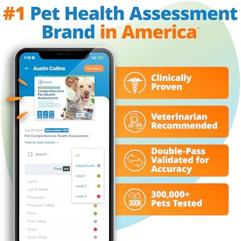 5Strands Comprehensive Pet Health Assessment, 1500 Items Tested, All Breeds | Pet Food Intolerance, Environmental & Heavy Metal Sensitivity, & Nutritional Imbalance Hair Analysis Test for Cats & Dogs