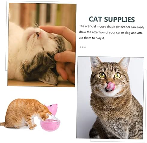 2pcs Cat Tumbler Toy Interactive Mouse Shape PET Feeder Automatic Snack Dispenser for Cats for Play and Treats