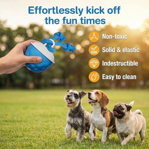 Interactive Dog Toys for Boredom-Automatic Rolling Ball with Ropes,Touch Activated Bouncing Jumping Dog Ball for Large/Medium/Small Dogs,Rechargeable Rolling Chasing Toy for Indoor Outdoor Play,Orange