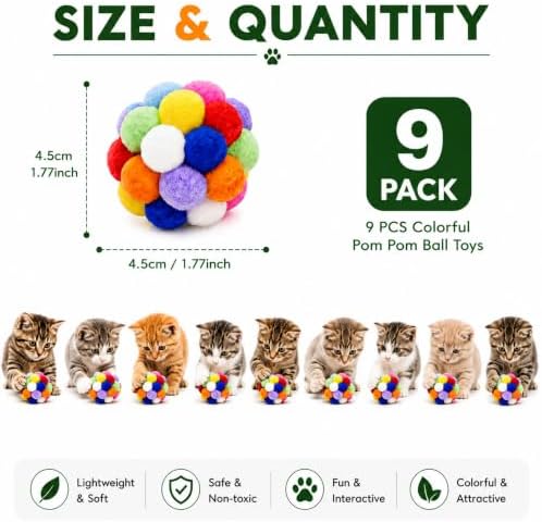 Cat Toy Balls, 1.75", 9PCS