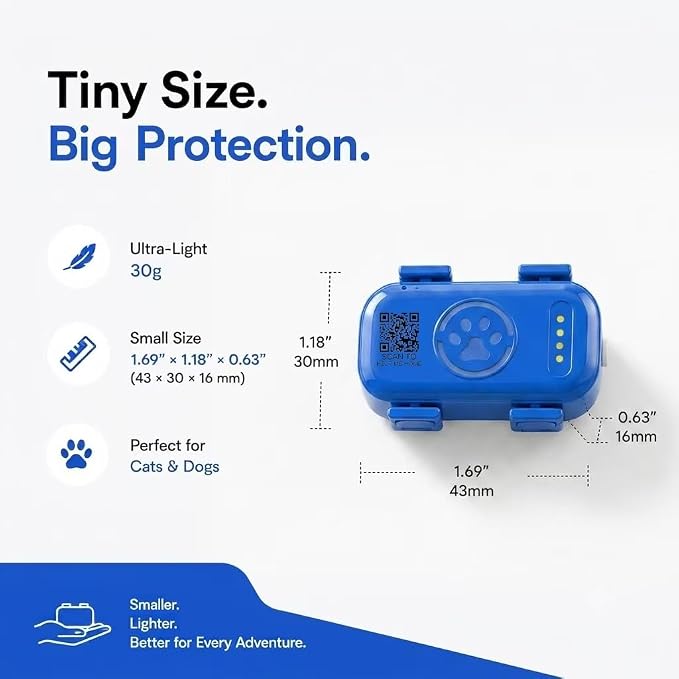 GPS Tracker for Dogs and Large Cats, 4G LTE Pet Collar Tracker