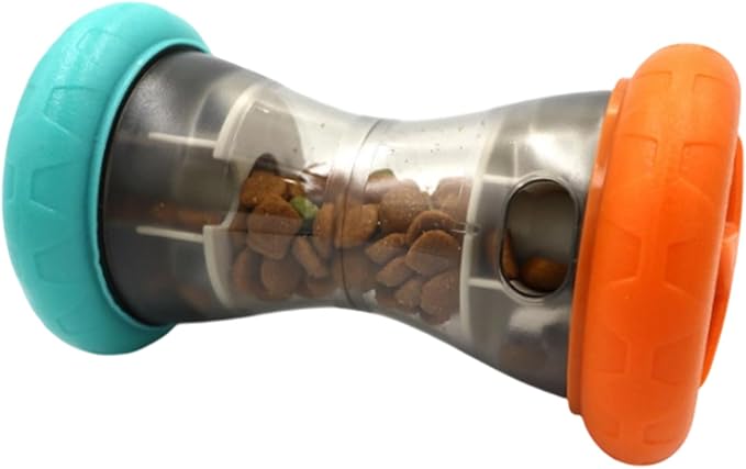 Dog Puzzle Toys for Boredom, 5.9in Bite Resistant ABS Treat Dispensing Ball Toy, Interactive Food Dispenser Slow Feeder with Mechanical Rolling Bell for Pet Training