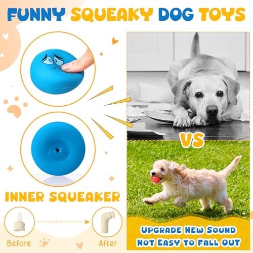 Hungdao 10 Pack Latex Squeaky Dog Toys Soft Squeaky Balls,Dog