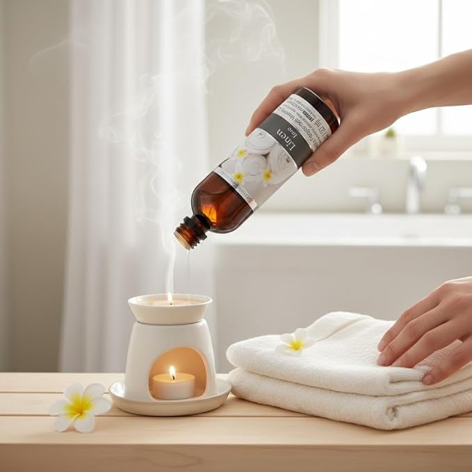 Hosley Set of 2 Linen Fragrance Warming Oils 5 Ounce Ideal Gift for Weddings Spa Reiki Meditation Bathroom Settings P1