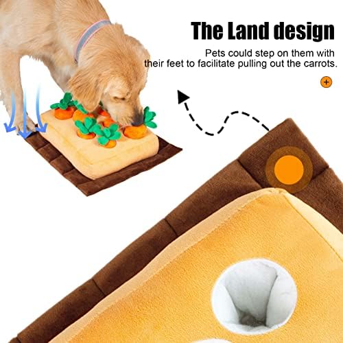 JOYELF Hide and Seek Plush Dog Toys, Interactive Squeak Dog Toys Teething Chew Toys Plush Carrot Field Educational Toys for Small Medium Large Dogs and Cats with 8 Carrots