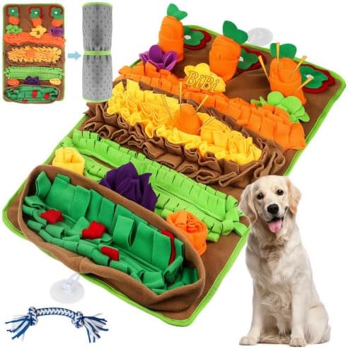 Snuffle Mat for Dogs – Extra Large 32'' x 20'', Washable Slow Feeder Dog Toy, Durable Interactive Dog Puzzle for Mental Stimulation & Nosework Training, with Anti-Slip Suction Cups