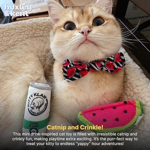 Huxley & Kent Plush Crinkle Catnip Cat Toy, Kitty Klaw Licks & Lime