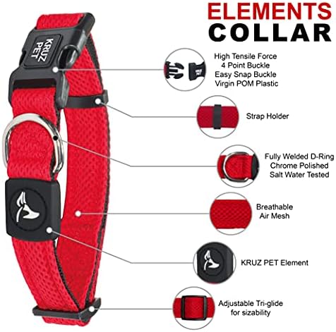 Dog Collar for Medium Dogs (Width- 3/4", Length - 17"-21.5") | Adjustable Padded Orange Dog Collar with Heavy Duty D-Ring | Soft Comfortable Fit for Medium Dogs | (Orange, Medium)
