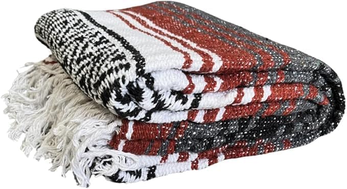 Open Road Goods Bulk Falsa Blankets - Handwoven Authentic Mexican Falsa - Great for Weddings, Yoga, Beach, Picnics, or Mexican Throw! (Rust, 15 Pack)