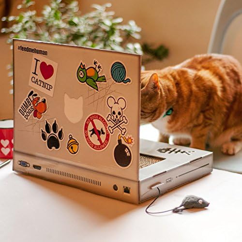 Suck UK - Cat Laptop- Cat Scratching Board - Cardboard Scratchers- Scratch Pad & Kitten Scratching Mat - Funny Furniture - Interactive Toy & Kitten Toys Gifts Cats