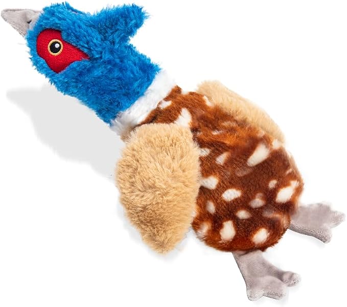 Stuffing-Free Bird Dog Toy, Plush Squeaky Dog Toy with 4 Squeakers and Crinkle Wings, Hollow Body No-Stuffing Design for Small Medium Dogs