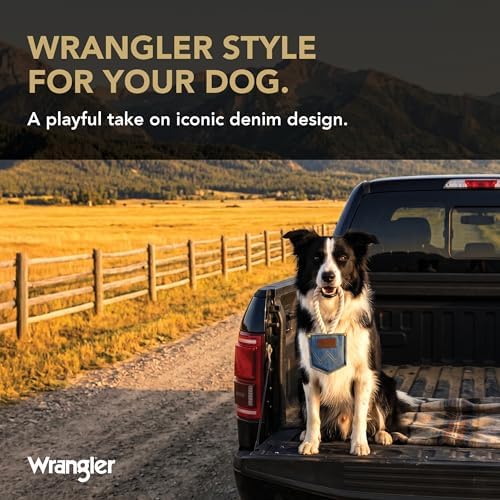 Wrangler Denim Pocket Rope Toy for Dogs, Light Wash Dog Rope Toy