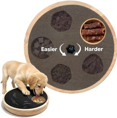 Dog Nail Scratch Board with Treat Box, Adjustable Dog Nail File Board with Built-in Snack Reward System & Slow Feeder, Dogs Scratching Board for Dogs Claw Care, Activity Pad for All Breeds-Black