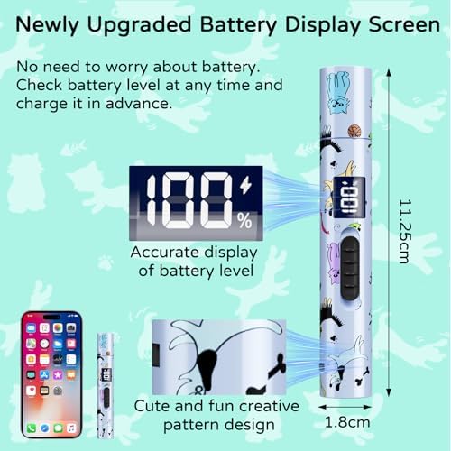 TBTeek Cat Toy, Rechargeable, Battery Screen, Cute Fun Creative Body | 7 Adjustable Patterns for Fun Chase Play Exercise Interactive Kitten Pet Dog Chase Toy