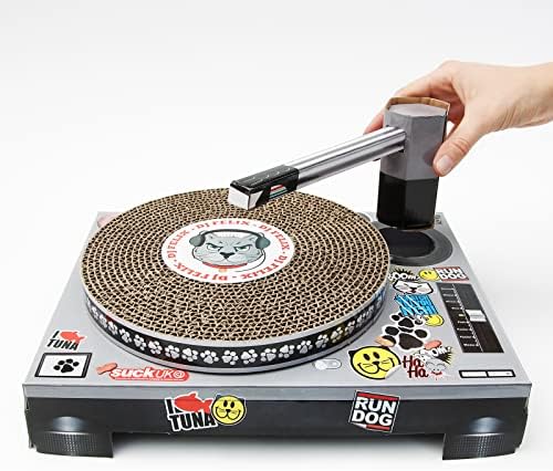 Suck UK Cat Scratcher DJ Decks - Cardboard Cat Scratchers - Funny Cat Scratching Board - Cat Scratching Mat - Interactive Cat Toy & Kitten Toys - Cat Furniture - Cat Gifts - Novelty Gifts for Cats