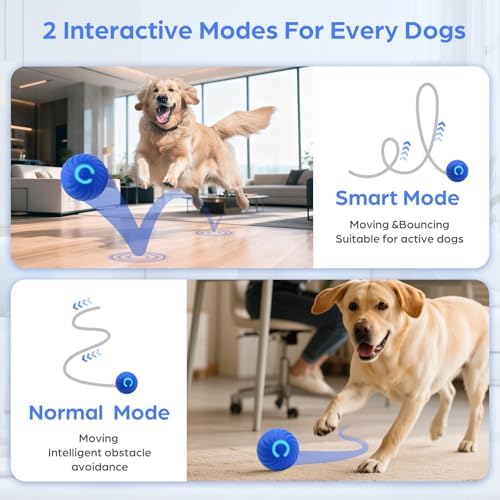 2Pcs Interactive Dog Ball Toys,Smart Small Medium Dog Toys to Keep Them Busy with 3 Cover, Automatic Rolling and Jumping Pet Balls Ball for Dogs,Pet Interactive Toy Balls.Not for Aggressive Chewers.